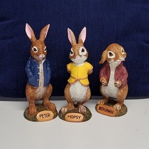 Peter rabbit and friends statues